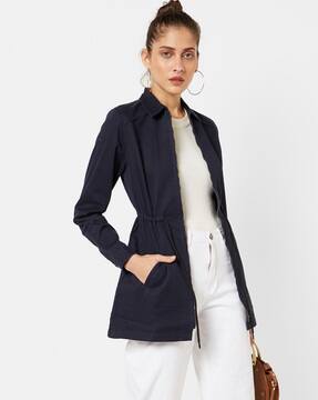 Empire-Waist Zip-Front Jacket