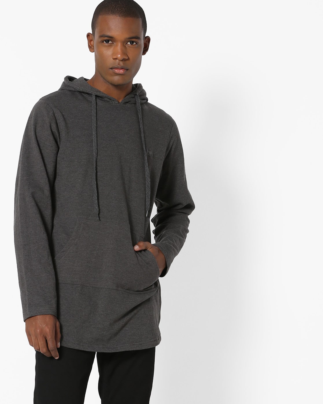 dark grey sweatshirt