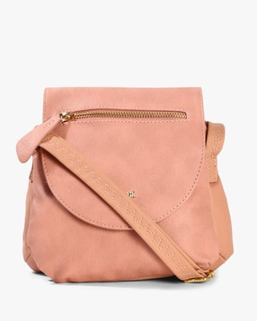 baggit pink solid sling bag