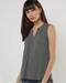 Printed Sleeveless Top with Notched Neckline