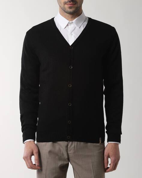 v neck button down cardigan
