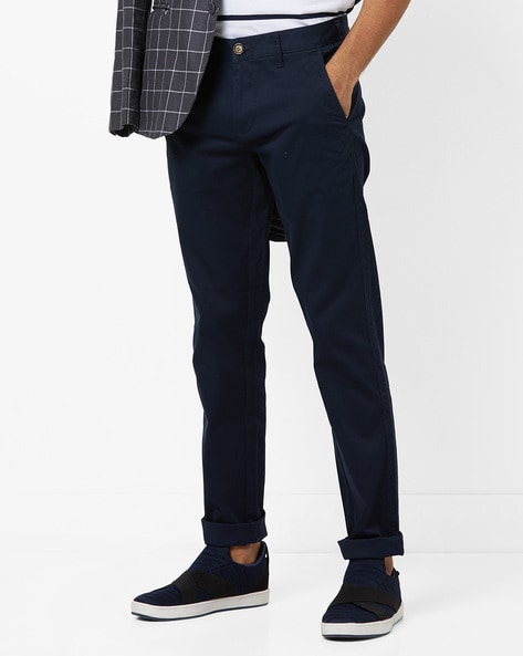 Buy Killer Men Beige Comfort Slim Fit Self Design Formal Trousers - Trousers  for Men 7027360 | Myntra
