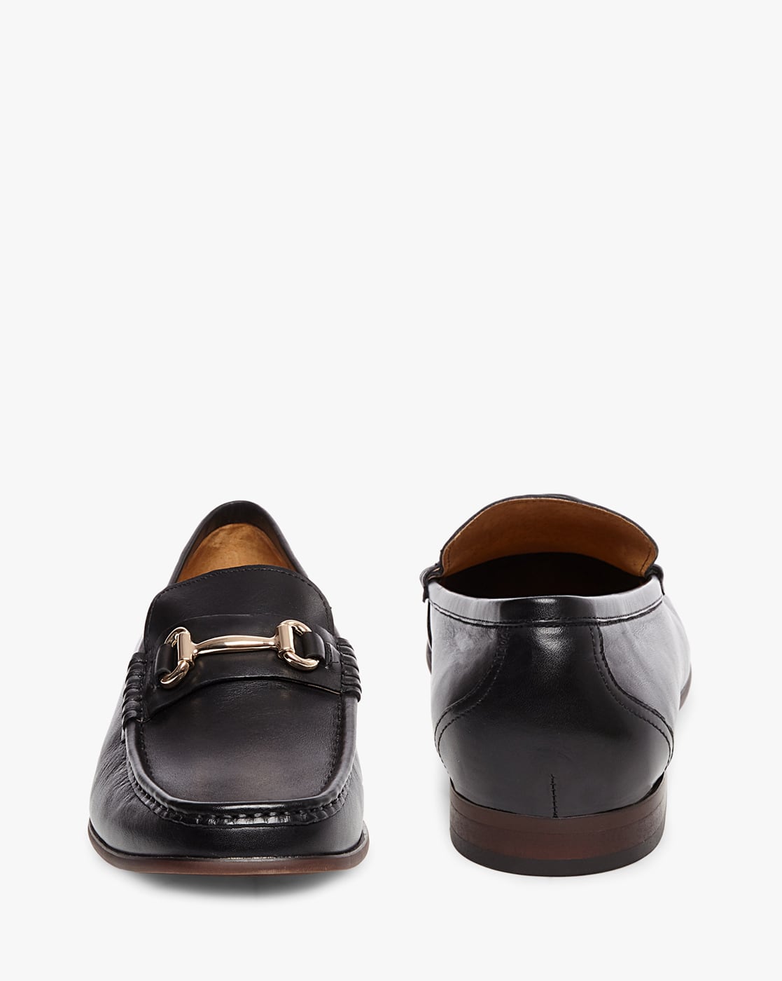 Genuine Leather Loafers with Metal Accent