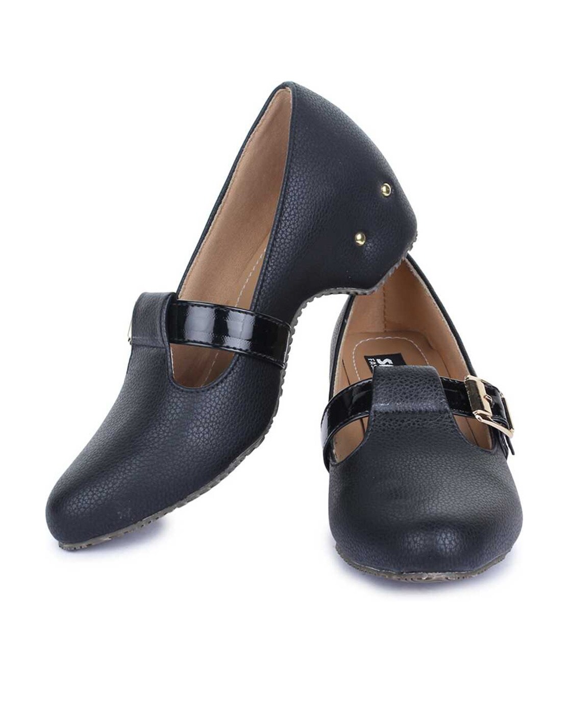 chunky heel shoes black