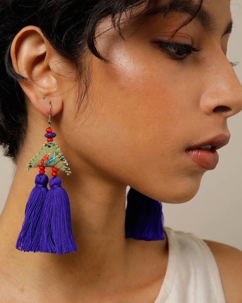 Fabric Jewellery Earring - CJCE009 | Chaarmology | Manufacturing And  Delivering Handmade Floral Jewelry Across The Globe