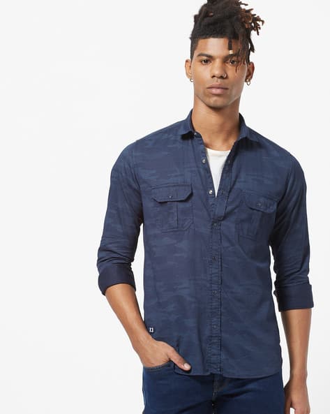 Buy Navy Blue Shirts for Men by Killer 