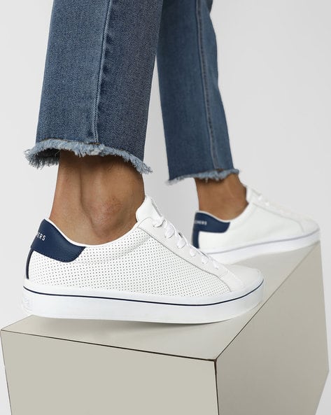 Perforated Lace-Up Sneakers