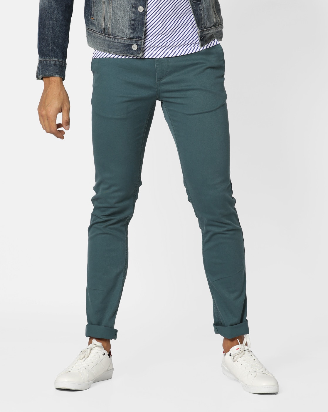 Buy HIGHLANDER Men Teal Green Slim Fit Solid Chinos  Trousers for Men  6691195  Myntra