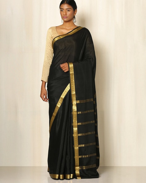 Black Mysore Silk Saree / Sundari Silks