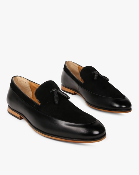 black formal slip on shoes