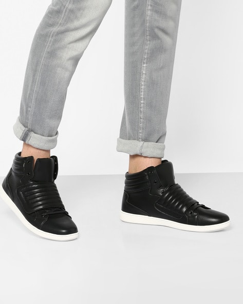 Ajio black sneakers sale