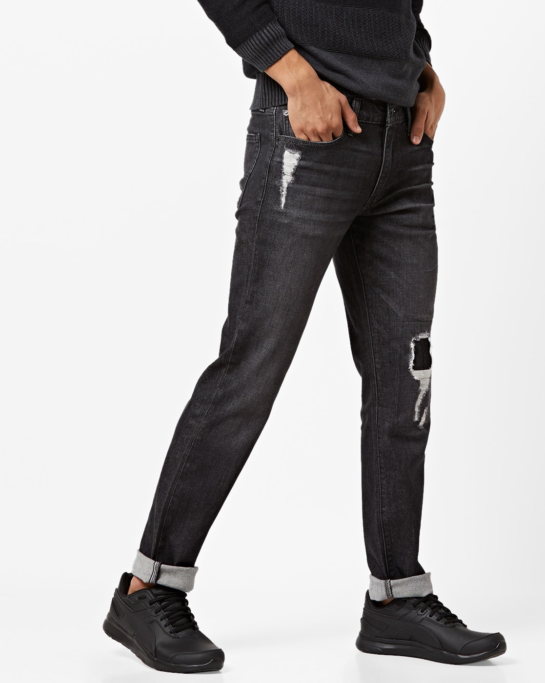 Buy now mens black slim fit clean look Jeans  Wrogn by virat kohli   WEJN1220