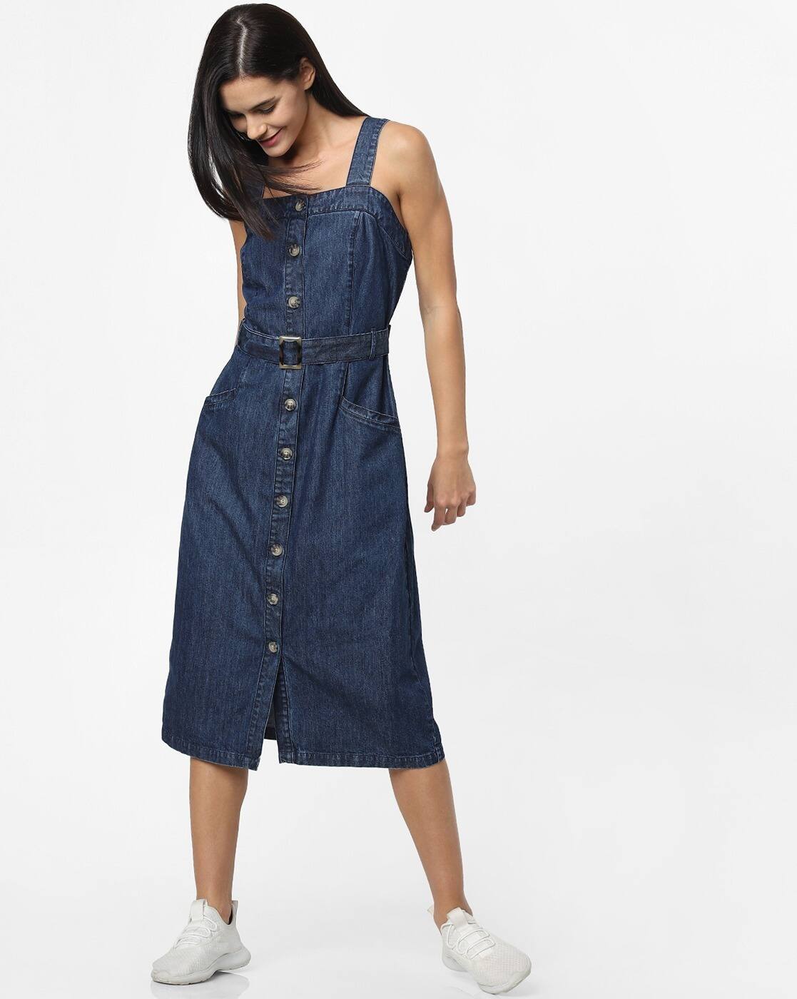 denim a line dress