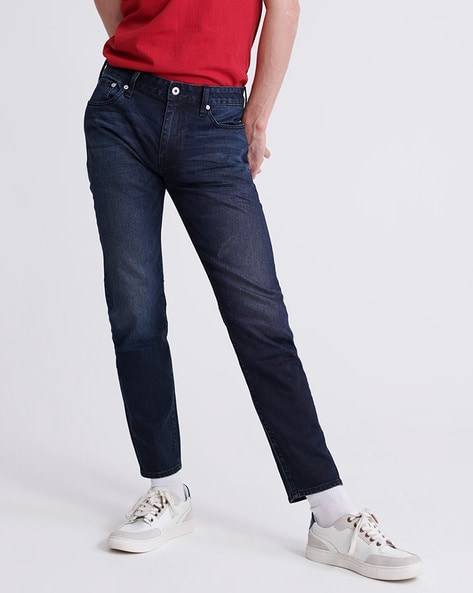 RRP £64 Superdry Men's Organic Cotton Studios Slim Jeans Jeans Fit Jeans Black