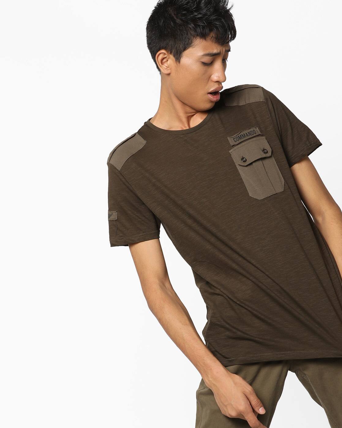 Buy Brown Tshirts for Men by AJIO 