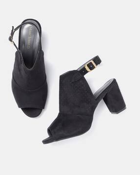 peep toe chunky heels