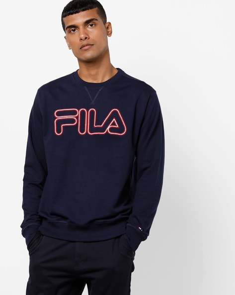 skille sig ud Bugt vindruer Buy Navy Blue Sweatshirt & Hoodies for Men by FILA Online | Ajio.com