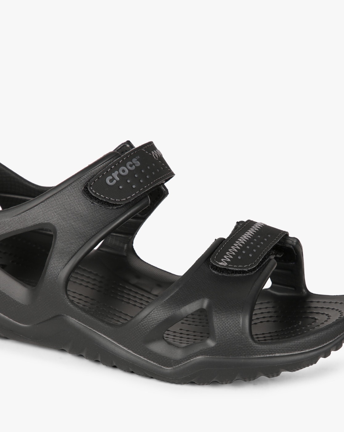 Crocs Solid Sandals for Men with Upper Leather for sale | eBay