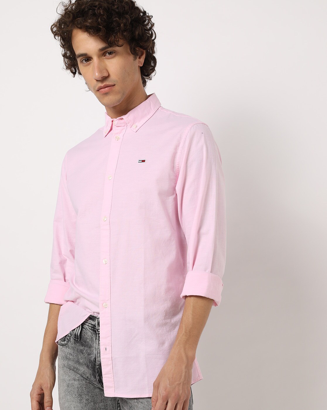 tommy jeans pink shirt