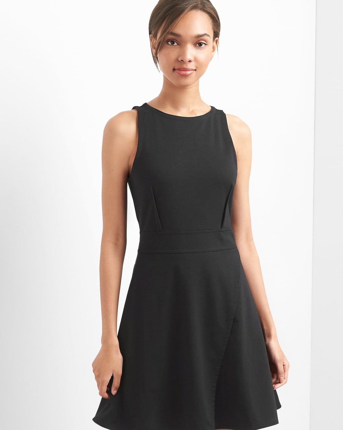 gap black wrap dress