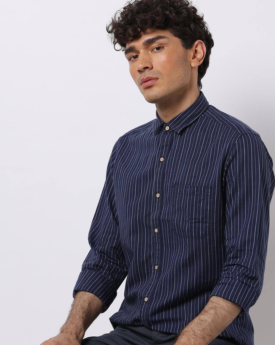 Buy Navy Blue Shirts For Men By John Players Online Ajio Com