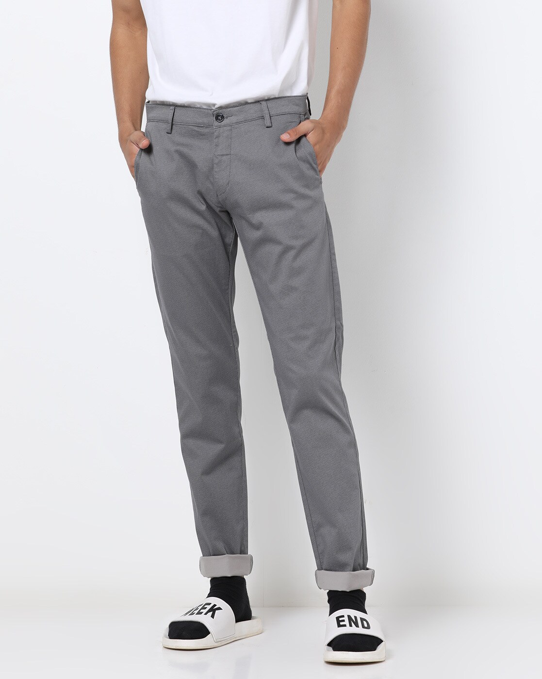 slim cotton trousers