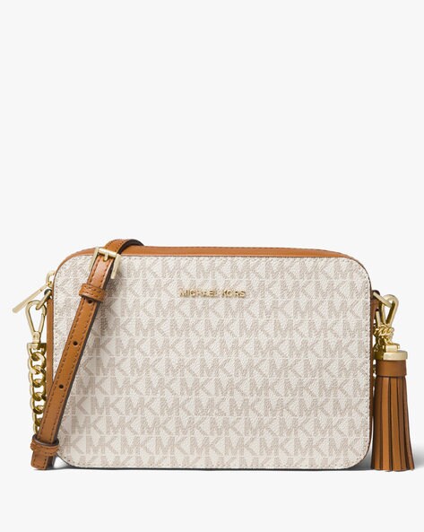 mk sling bag white