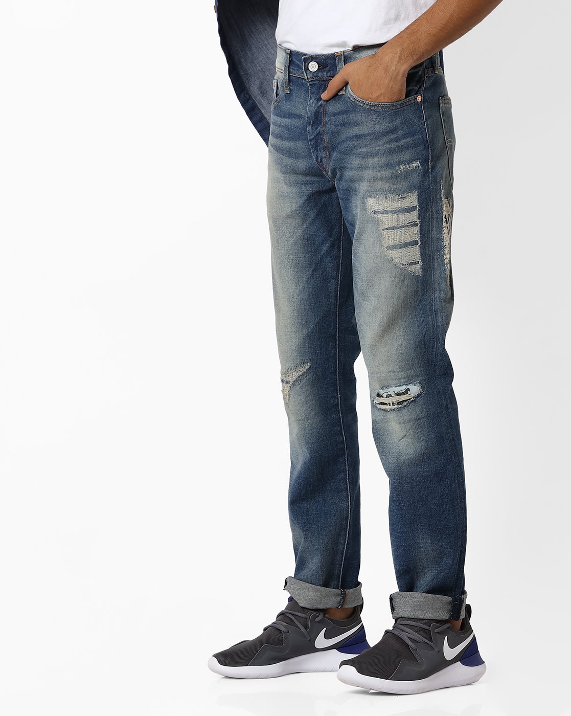 distressed jeans levis