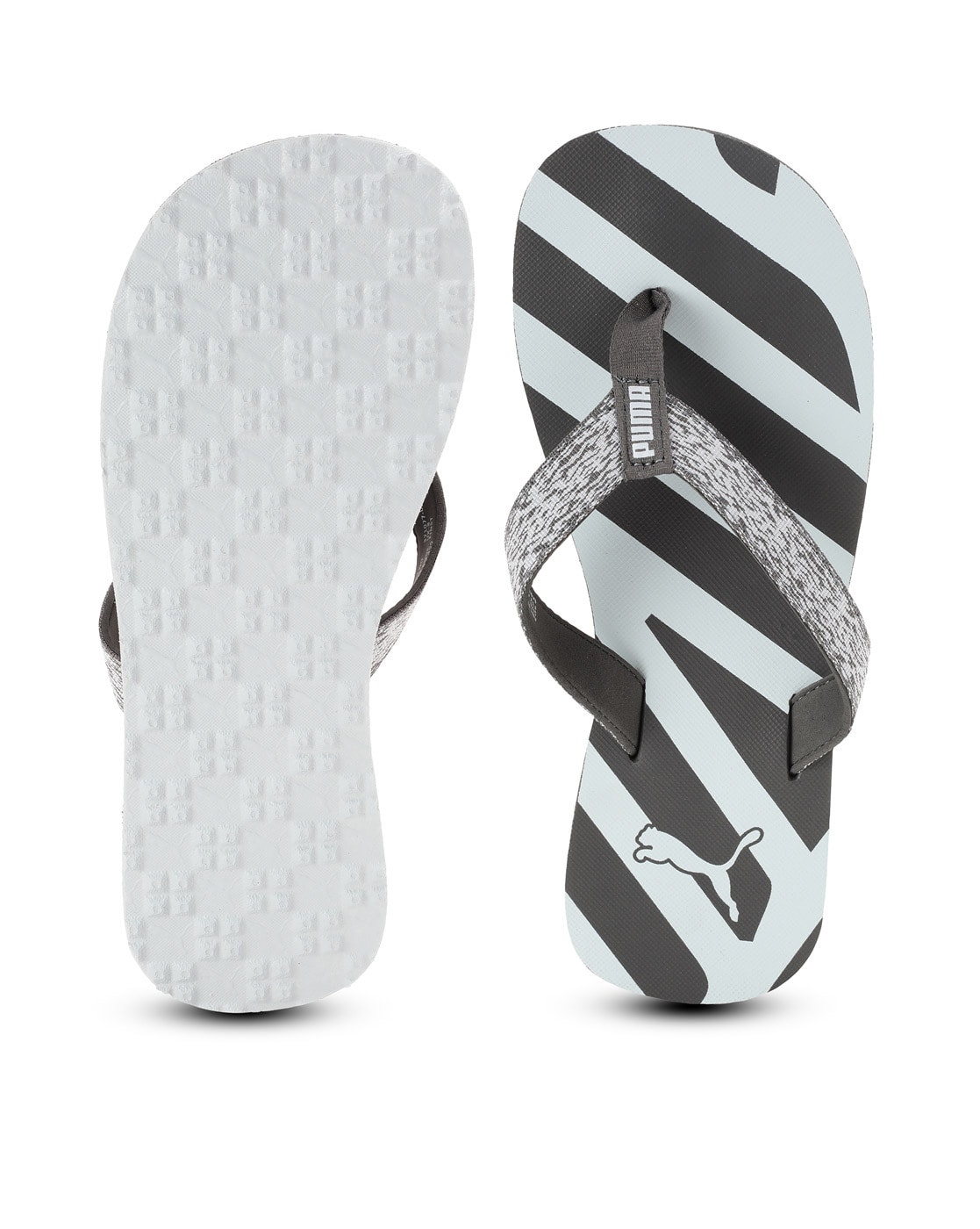 puma gray flip flops