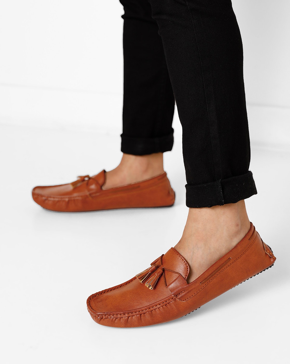 tan color loafer shoes