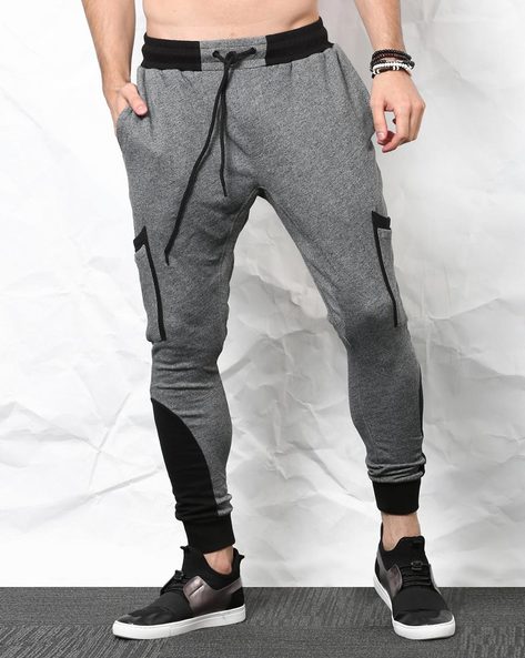 Buy SKULT By Shahid Kapoor Navy Blue & Grey Jogger Track Pants - Track Pants  for Men 6794754 | Myntra