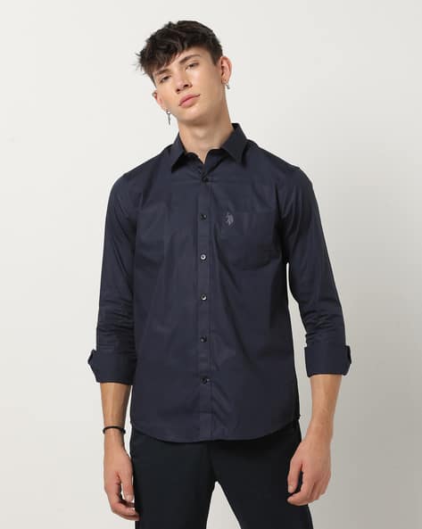 Textured Shirt with Patch Pocket (Image - 2)