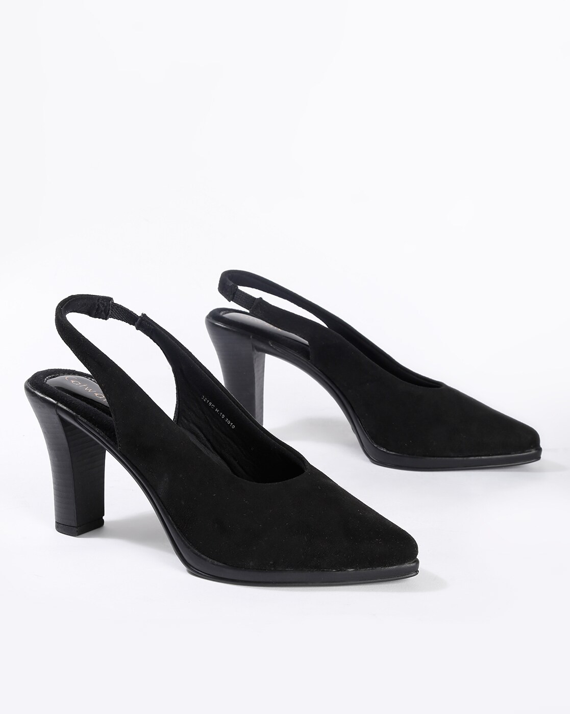 sling back black heels
