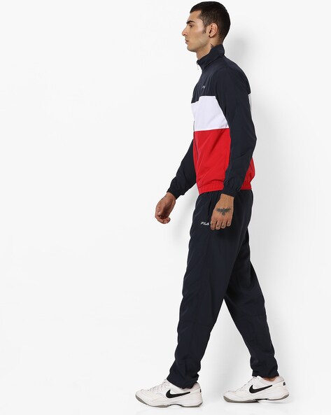 Tracksuit with Contrast Striped Panels