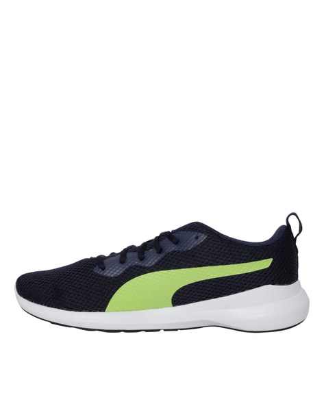 textured lace up running shoes puma