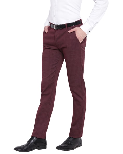 Stylish Outfit for Men: Maroon Pants with a Blue Shirt