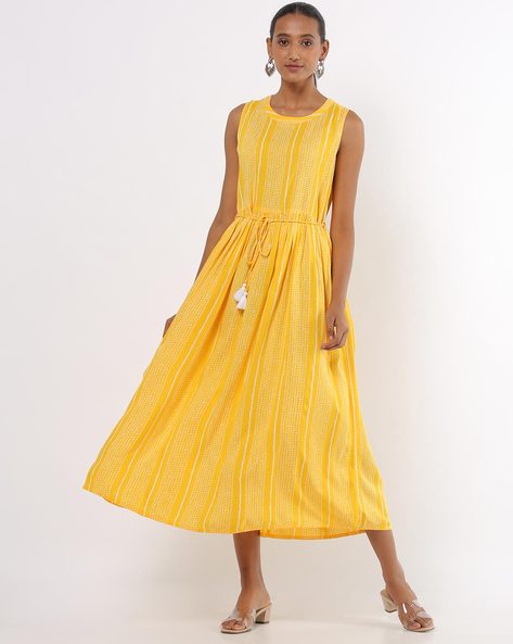 yellow fusion dress