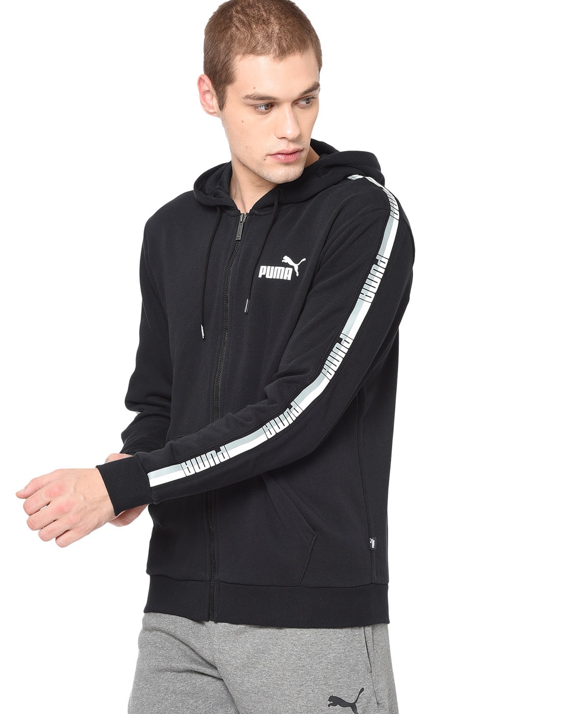 puma zip front hooded jacket