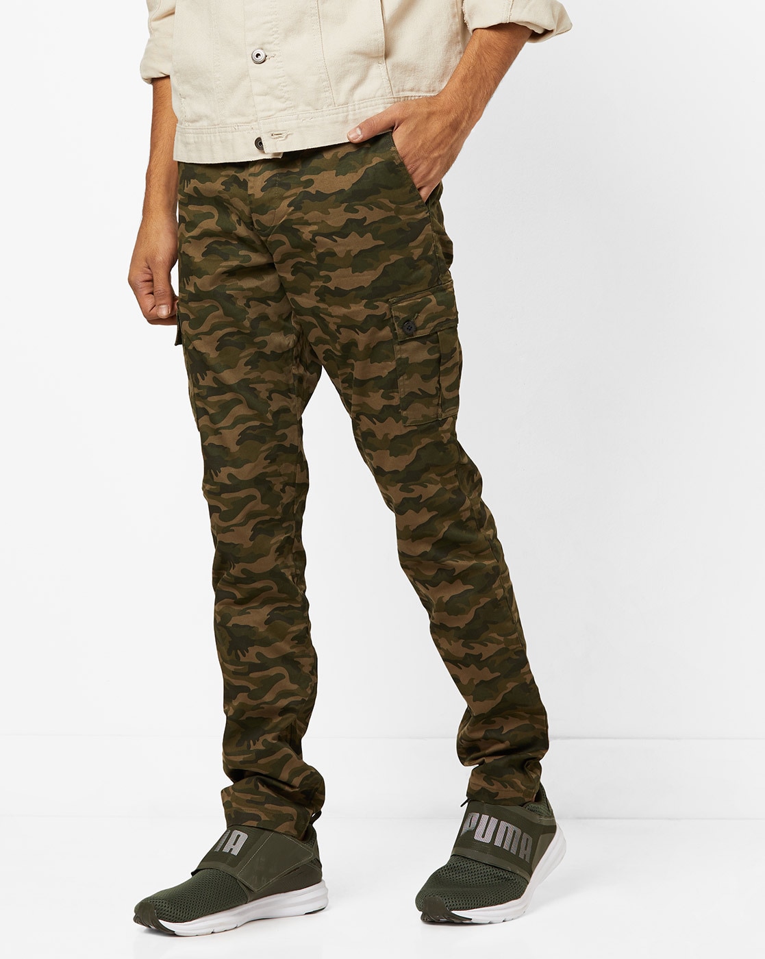 Buy Olive Green Trousers & Pants for Men by The Indian Garage Co Online |  