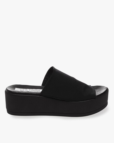 Steve Madden Slinky 30 Platform Slide Sandal in Black | Lyst