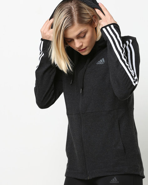 adidas womens black zip up hoodie