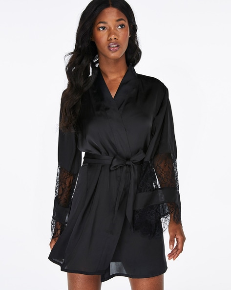 Victoria's Secret Black Lace Kimono Robe In 2023 Black Lace, 59% OFF