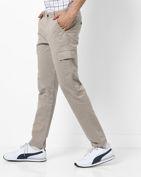 Buy John Pride Grey Cotton Regular Fit Trousers for Mens Online @ Tata CLiQ