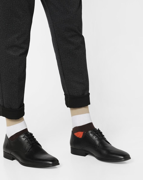 Bond street by red clearance tape black derby shoes