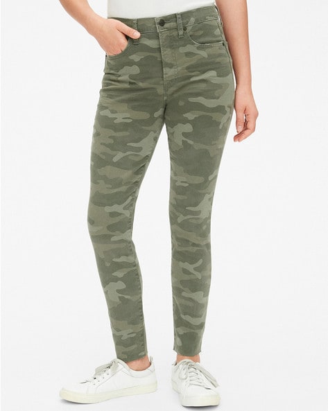 Women's Green Camo Time and Tru Fitted High Rise Jeggings size XL (16-18)