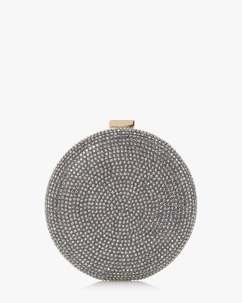 dune silver clutch bag