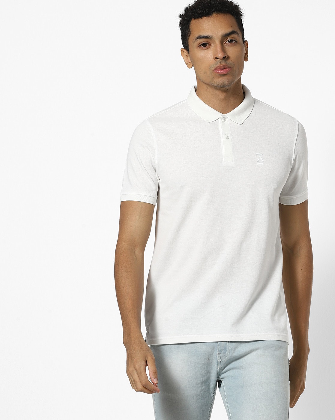 white polo t shirt slim fit