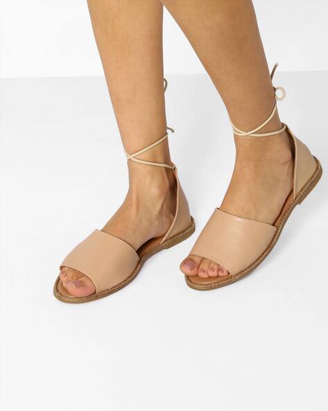 Buy Beige Flat Sandals for Women by Curiozz Online