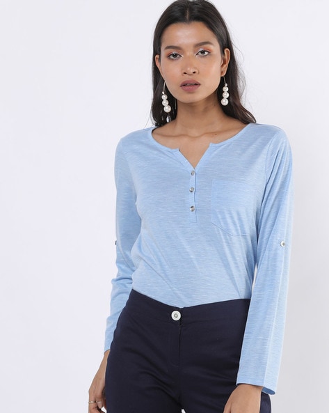 Buy Blue Tshirts for Women by DNMX Online