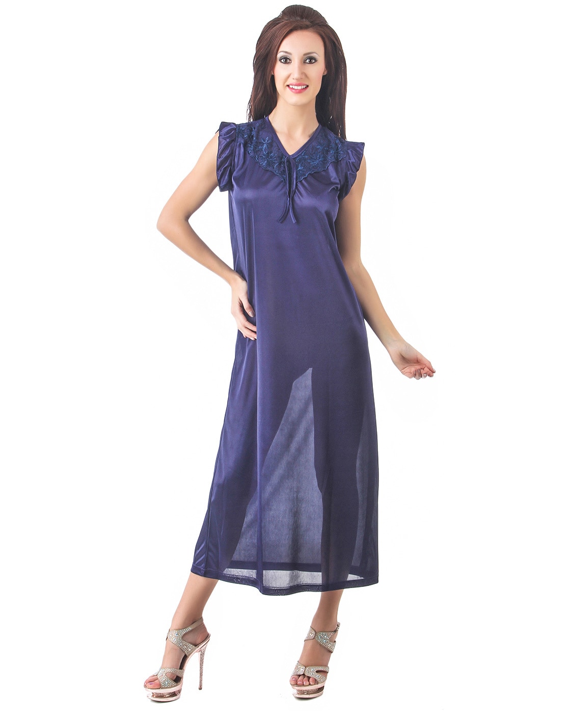 Dark Blue Womens Night Dresses And Nighties Online In India –  anastyaoverseas